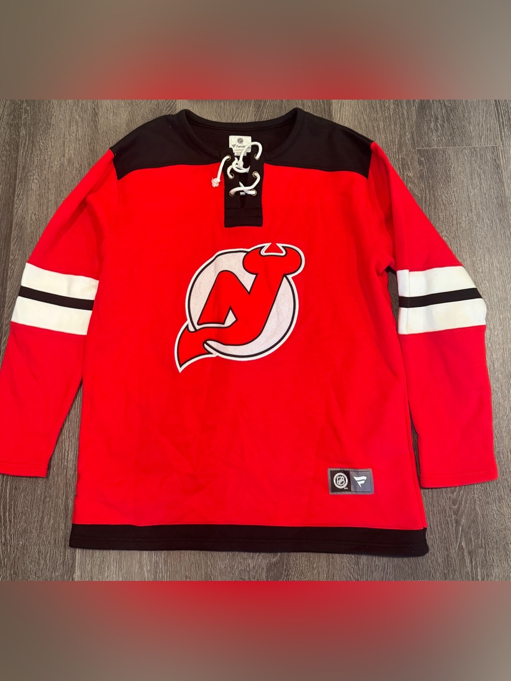 New Jersey Devils Fanatics Lace Up Sweatshirt NHL XL Red